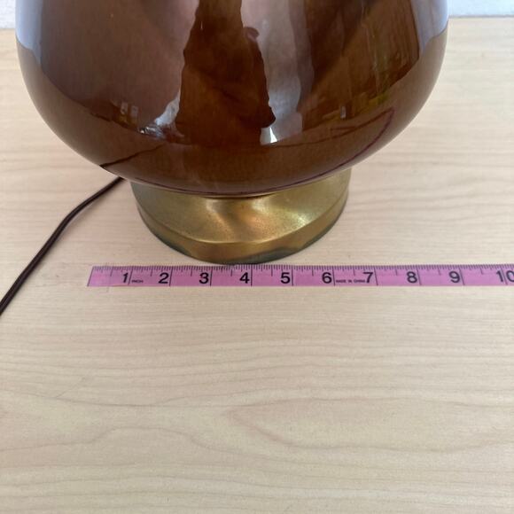 MCM Brown and tans Drip Glaze Lamp - Picture 3 of 6